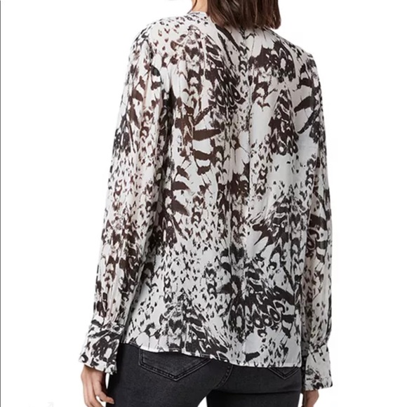 ALL SAINTS Sheril Printed Crossover Top NWT Size S - Picture 2 of 8